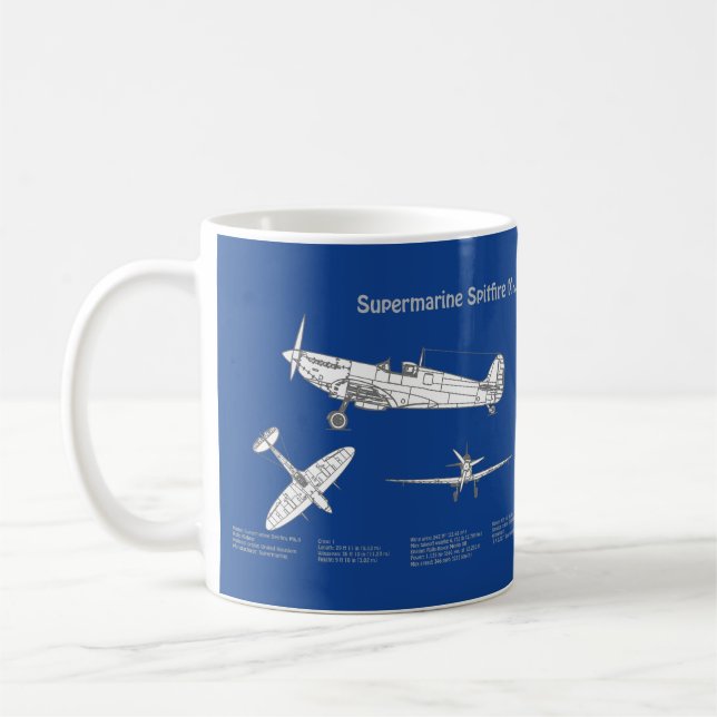 Caneca De Café Foto Supermarinha - Avião Blueprint ABD (Esquerda)