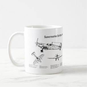 Caneca De Café Foto Supermarinha - Avião Blueprint BD