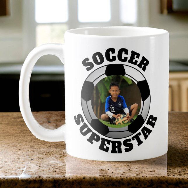 Caneca De Café Foto Superstar do Futebol (Photo Soccer Superstar Mug)