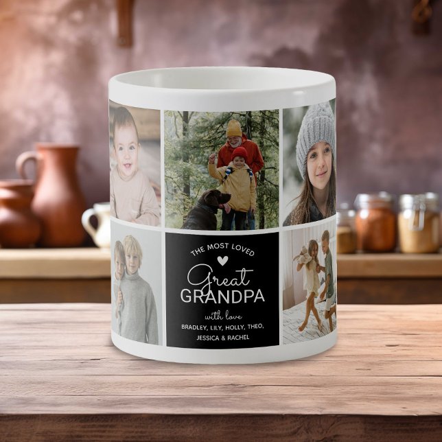 Caneca De Café Fotocollage do BISAVÔ 'o mais amado' (Criador carregado)
