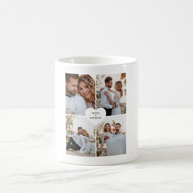 Caneca De Café Fotografia da Collagem de Amor design (Centro)