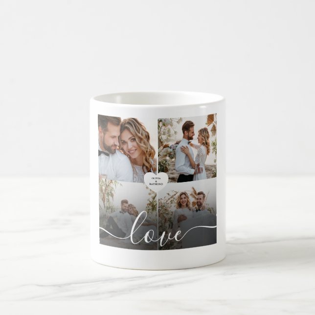 Caneca De Café Fotografia da Collagem de Amor design (Centro)