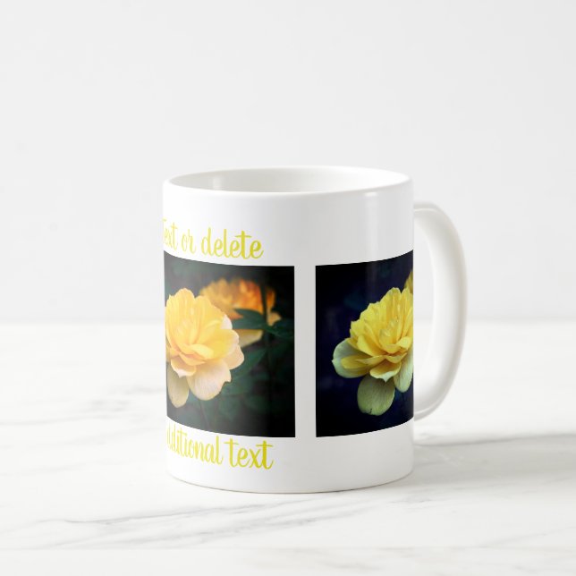 Caneca De Café Fotografia da Flor Personalizada Rosa Amarela (Frente Esquerda)