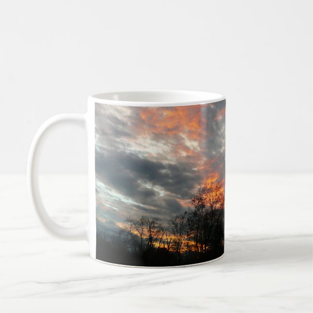 Caneca De Café Fotografia da paisagem solar do inverno (Esquerda)