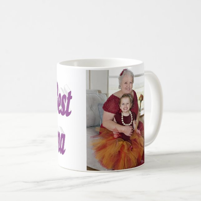 Caneca De Café Fotografia da vovó - tipografia roxa (Frente Esquerda)