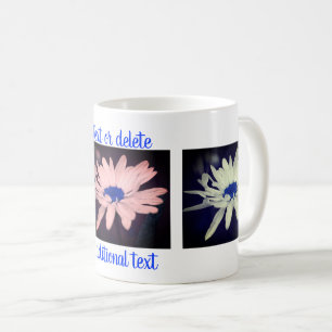Caneca De Café Fotografia de Arte Floral Azul Daisy Personalizada