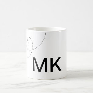 Caneca De Café Fotografia de avião de viagem com monograma minima
