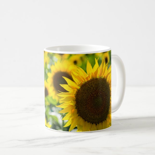 Caneca de Café - Fotografia de Campo de Girassóis (Frente Esquerda)
