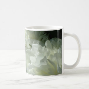 Caneca De Café Fotografia floral branca de pénia branca Elegante