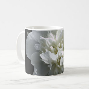 Caneca De Café Fotografia floral branca de pénia branca Elegante