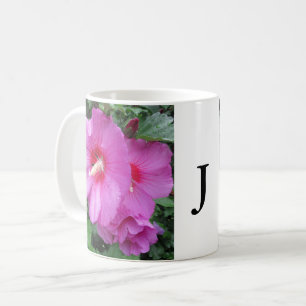 Caneca De Café Fotografia Floral Rosa Monograma