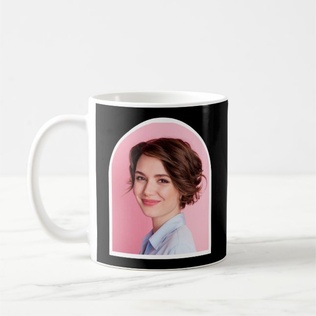 Caneca De Café Fotografia Fofa de Maquiadora em Preto e Branco  (Esquerda)