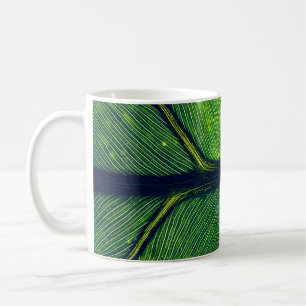 Caneca De Café Fotografia macro de folha verde