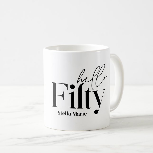 Caneca De Café Fotografia mínima moderna de 50 anos (Frente Esquerda)