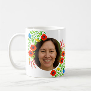 Caneca De Café Fotografia Personalizada com Presente de Design Fl