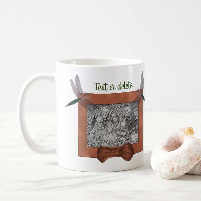 Caneca De Café Fotografia Personalizada dos Dragonflies Cute (Com Donut)
