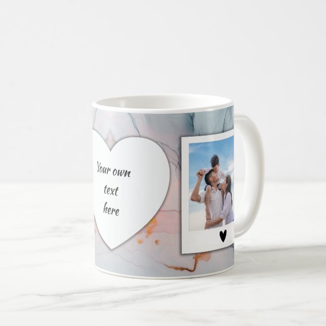 Caneca De Café Fotografia personalizada e Mug de texto - Mármaco  (Frente Esquerda)
