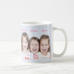 Caneca De Café Fotografias Personalizadas das Crianças Foto e Tex