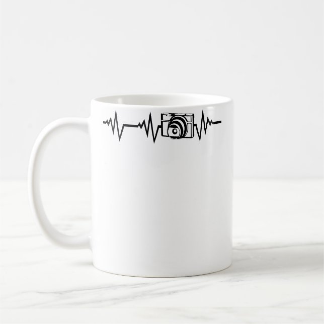 Caneca De Café Fotógrafo Coração Batimento Câmera Fotografia (Esquerda)
