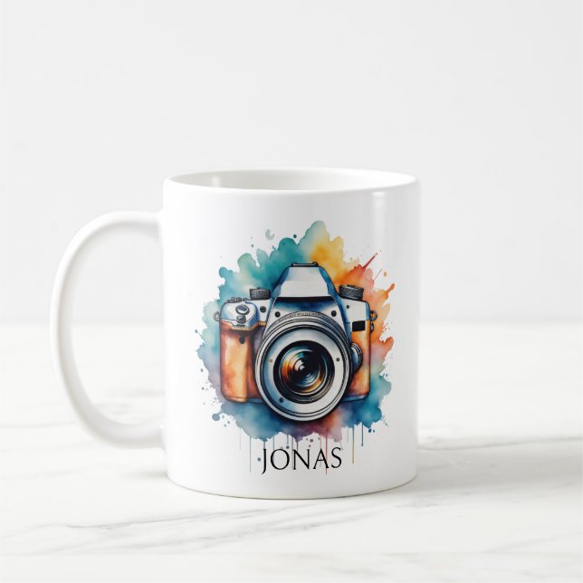 Caneca De Café fotógrafo personalizado com câmera d'água (Esquerda)