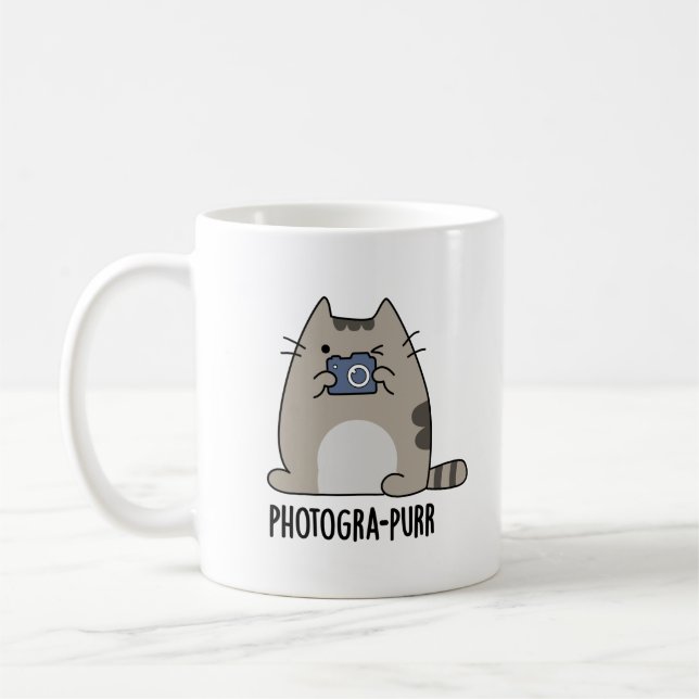 Caneca De Café Fotograh Purr, Fotógrafo Engraçado (Esquerda)