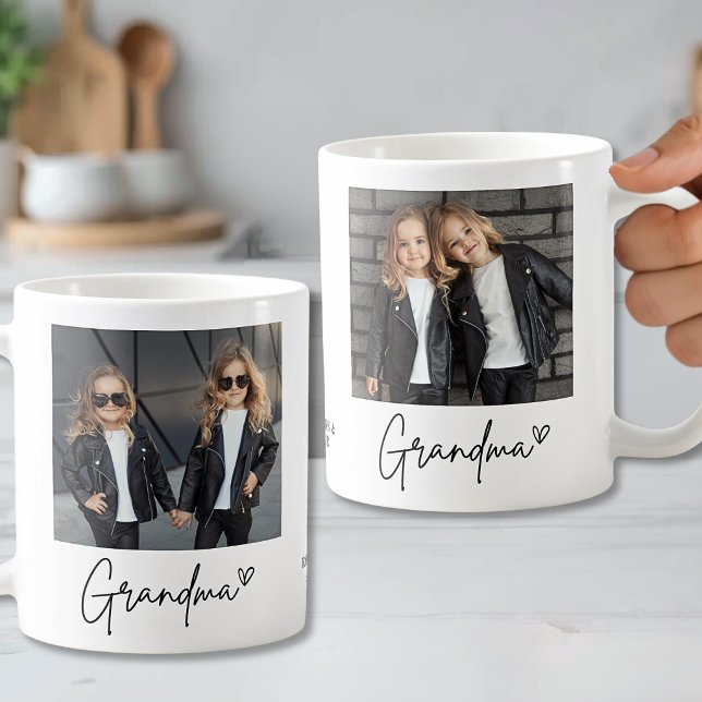 Caneca De Café Fotos da Avó com Roteiro Simples (Simple Script Grandma Photo Coffee Mug )