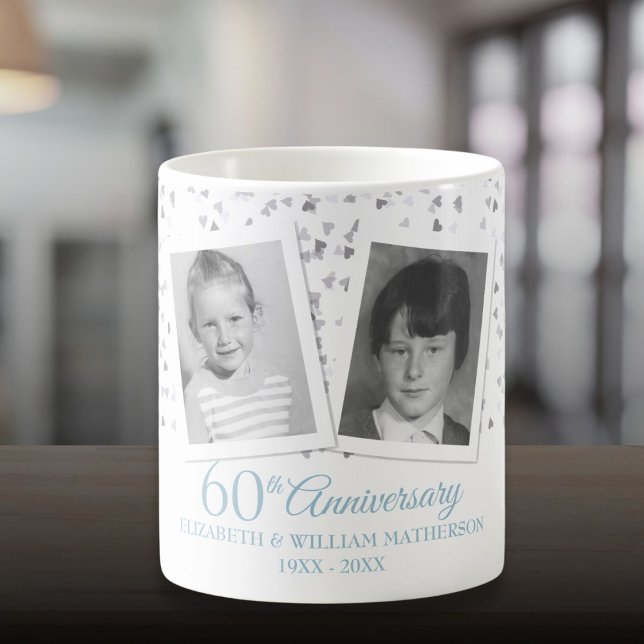 Caneca De Café Fotos da Criança no 60º Aniversário de Casamento D (60th Wedding Anniversary Child Photos Fun Coffee Mug)