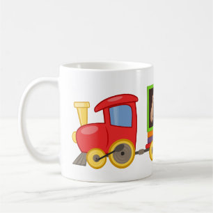 Caneca De Café Fotos de bebê de trem de brinquedo e nome persona