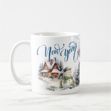 Fotos de Férias no estilo Azul de Café de Ano Novo