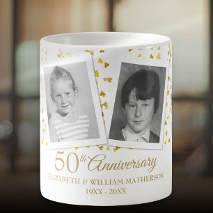 Caneca De Café Fotos de infância do 50º aniversário de casamento