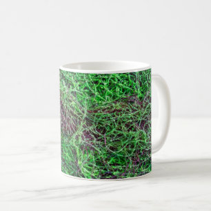 Caneca De Café Fotos de Textura de Finos Galhos de Musgo Verde Vi