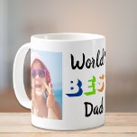 Caneca De Café Fotos do melhor Pai do mundo<br><div class="desc">Um presente divertido para o melhor pai de todos os tempos, esta caneca apresenta duas fotos da família e o "Melhor Pai do Mundo" em legal tipografia retrô. Você pode personalizar facilmente o "pai" à maneira como ele é endereçado (por exemplo, papai, pai, etc.). Você pode mudar as cores de...</div>