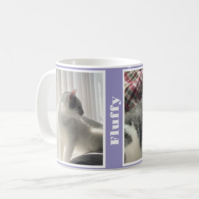 Caneca De Café Fotos e Nomes de Lavanda  (Frente Esquerda)