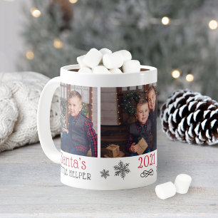 Caneca De Café Fotos Vermelhas do Pequeno Ajuda do Papai Noel Nat