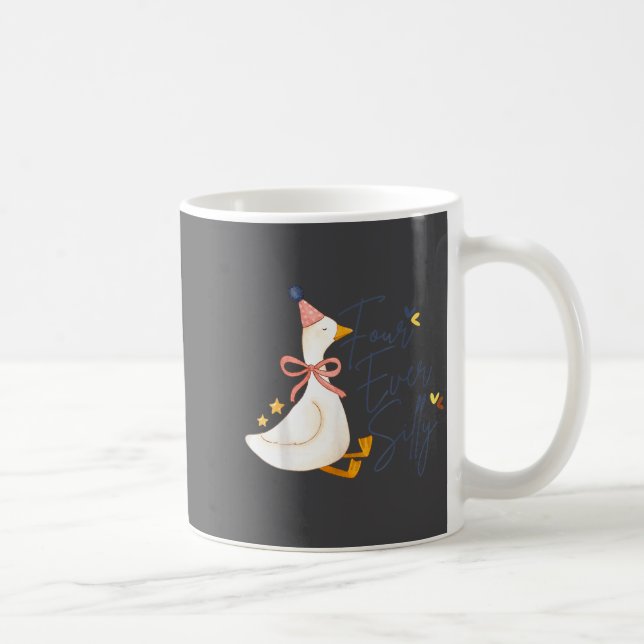 Caneca De Café Four Ever Silly Funny Silly Goose 4th Birthday  (Direita)