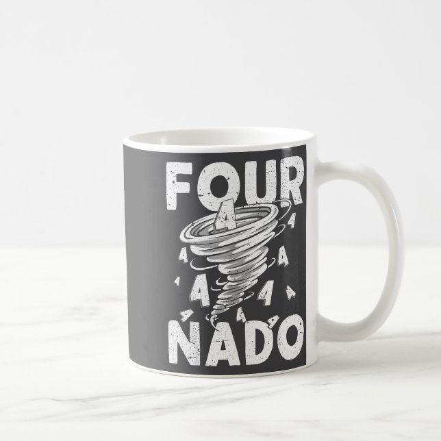 Caneca De Café Four Nado Fournado 4th Birthday 4 Years Old  (Direita)