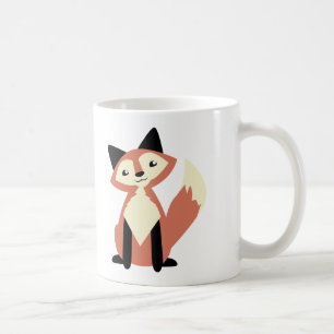 Caneca De Café Fox bonito da Cabeça-inclinação