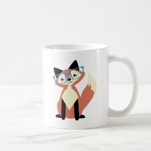 Caneca De Café Fox bonito dos vidros do hipster