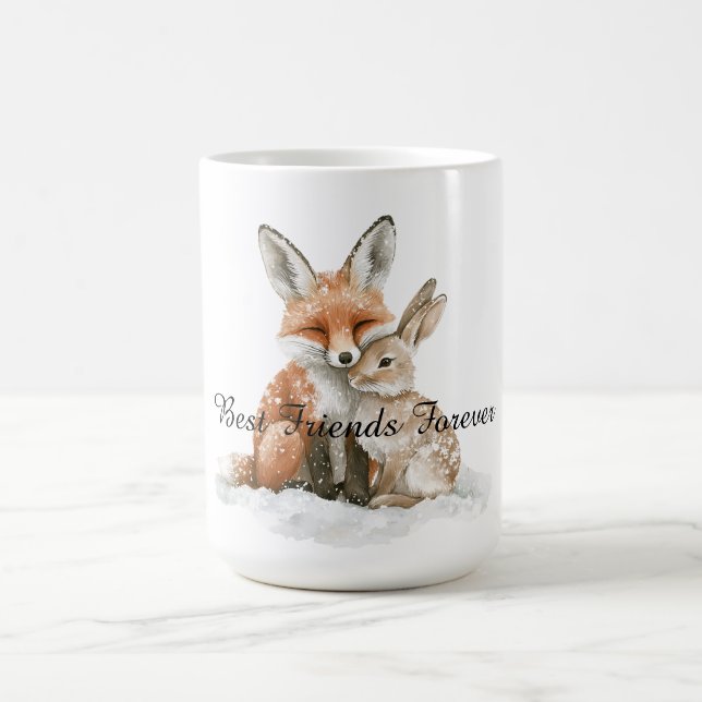 Caneca De Café Fox Bunny Rabbit Best Friends Forever (Centro)