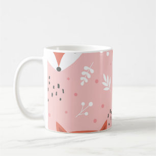 Caneca De Café Fox Divertido: Padrão de Floresta Bonita