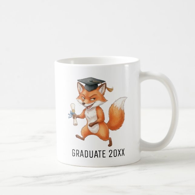 Caneca De Café Fox Graduation Personalized (Direita)