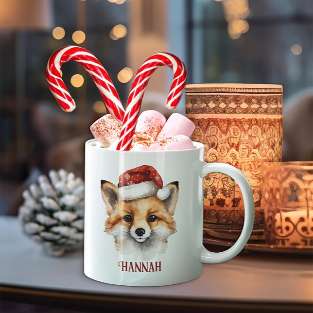 Caneca De Café Fox Personalizada Crianças de Natal Mug (Fox Christmas Mug Keepsake)
