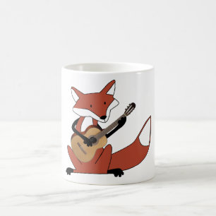 Caneca De Café Fox que joga a guitarra