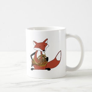 Caneca De Café Fox que joga a trompa francesa