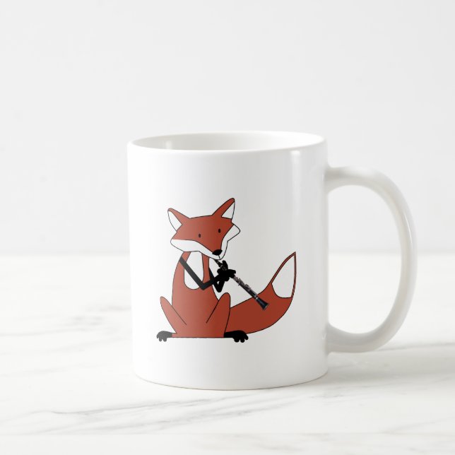 Caneca De Café Fox que joga o clarinete (Direita)