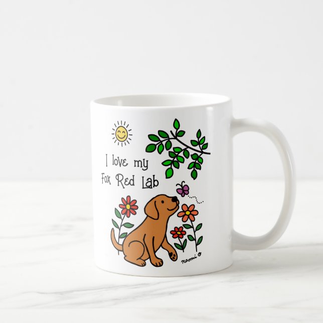 Caneca De Café Fox Red Labrador e Green Mug (Direita)