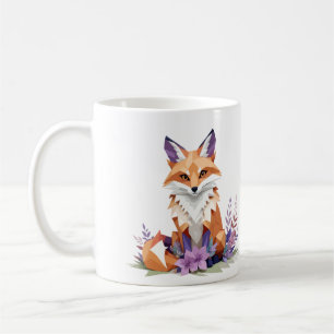 Caneca De Café Fox Reproduzindo Diversão Adorável Geométrica Anim