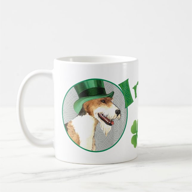 Caneca De Café Fox Terrier do dia de Patrick (Esquerda)