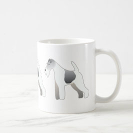 Caneca De Café Fox Terrier Dog Brey Illustration Silhouette
