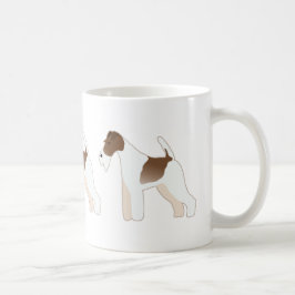 Caneca De Café Fox Terrier Dog Brey Illustration Silhouette